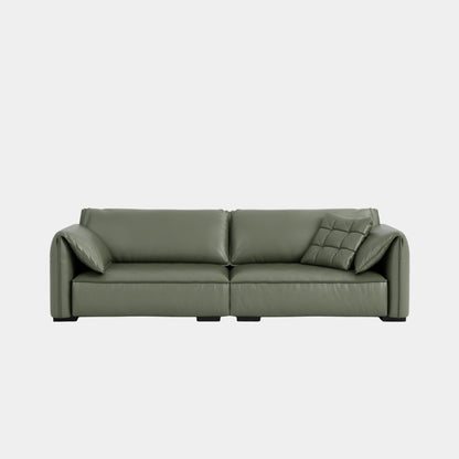 comfy half leather sofa green