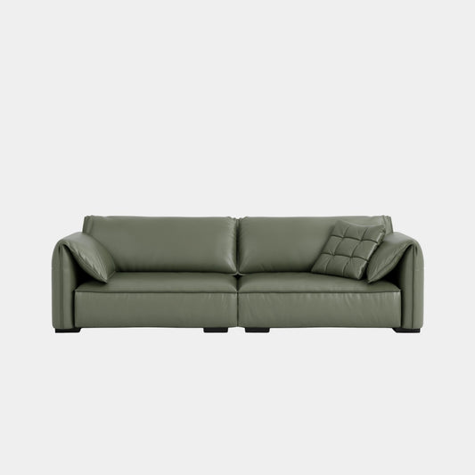 comfy half leather sofa green