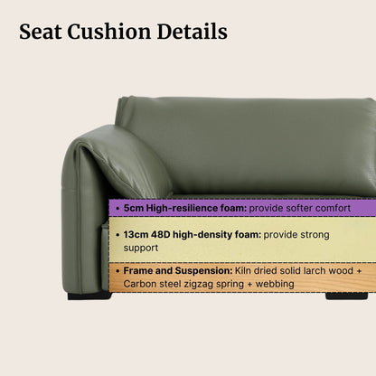 Seat cushion details for Comfy half leather sofa