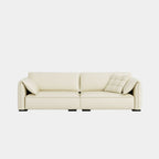 comfy half leather sofa white