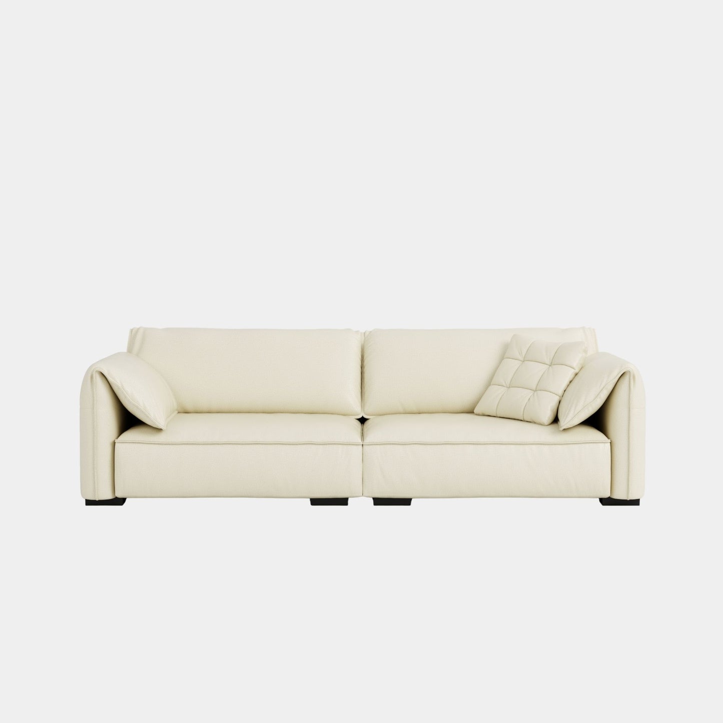 comfy half leather sofa white