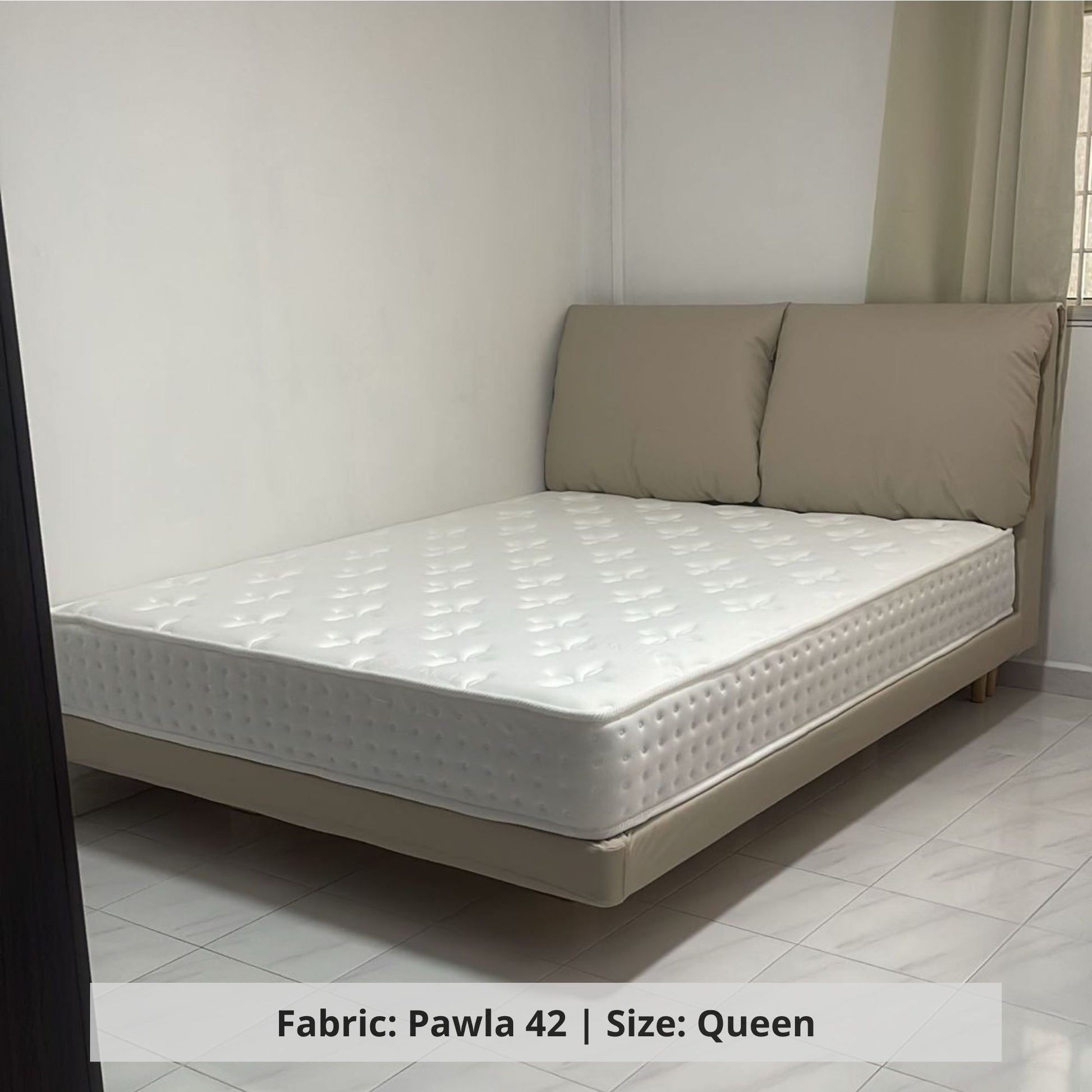 Comfy queen size beige Pawla 42 faux leather sample (Other) 
