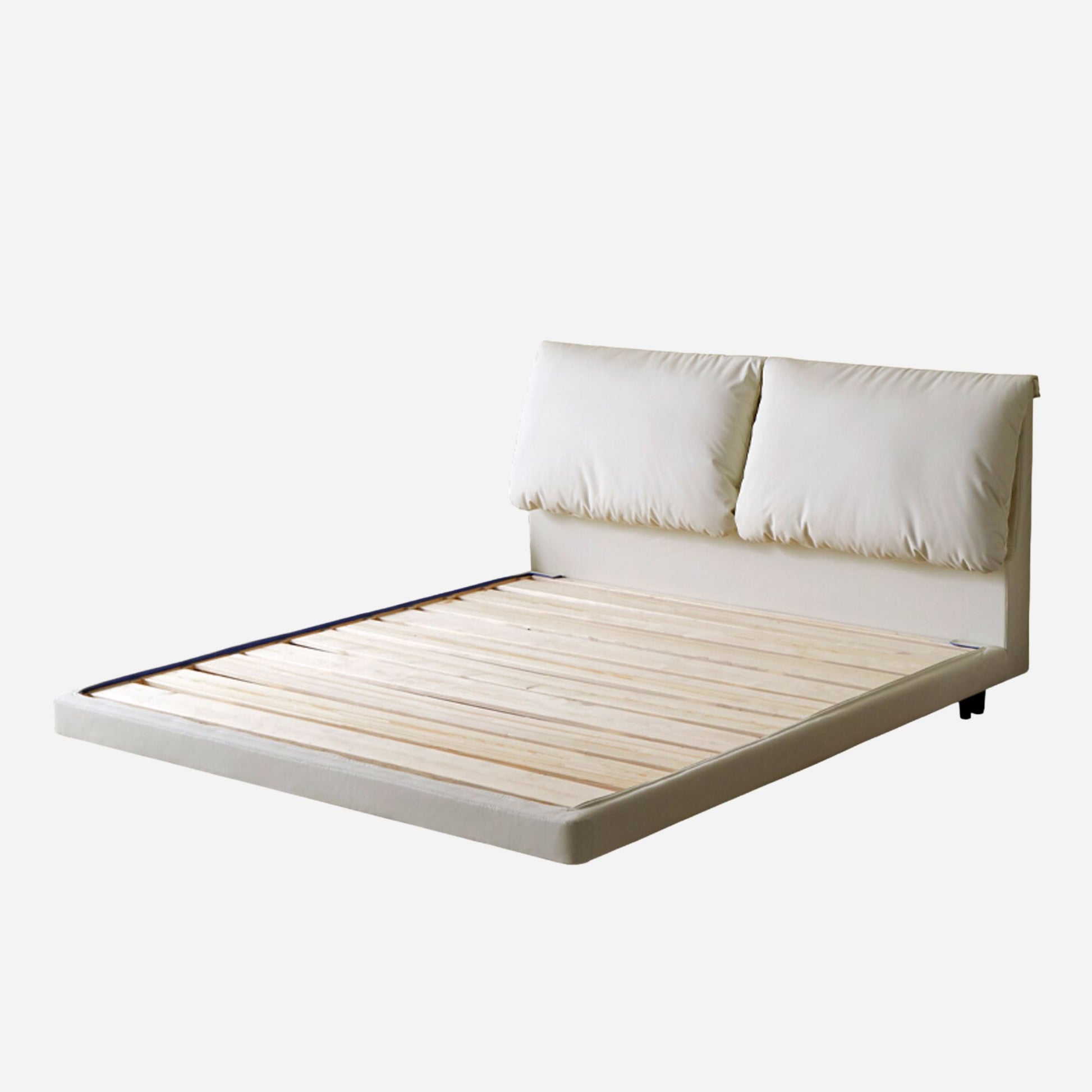 Comfy faux leather bed frame white