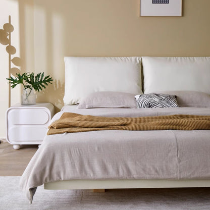Comfy faux leather bed frame white