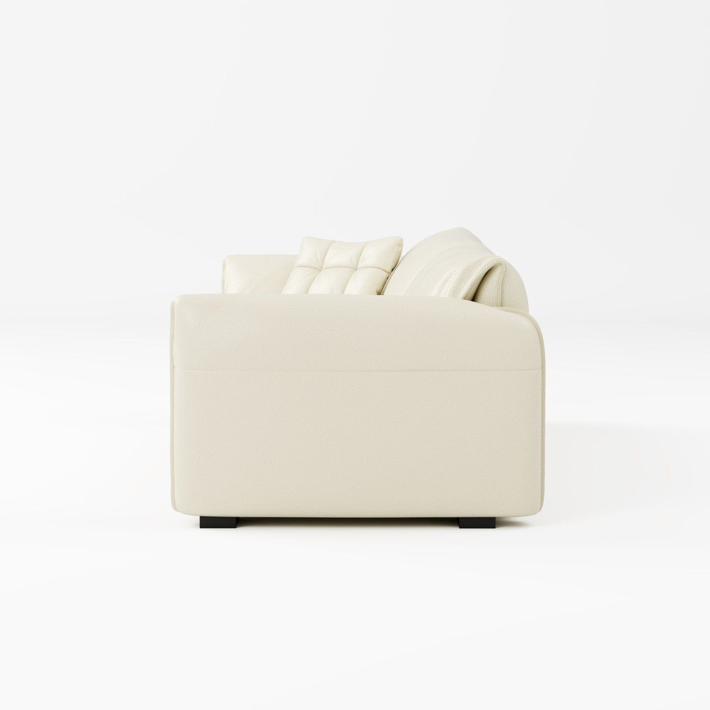 Comfy white top grain full leather sofa