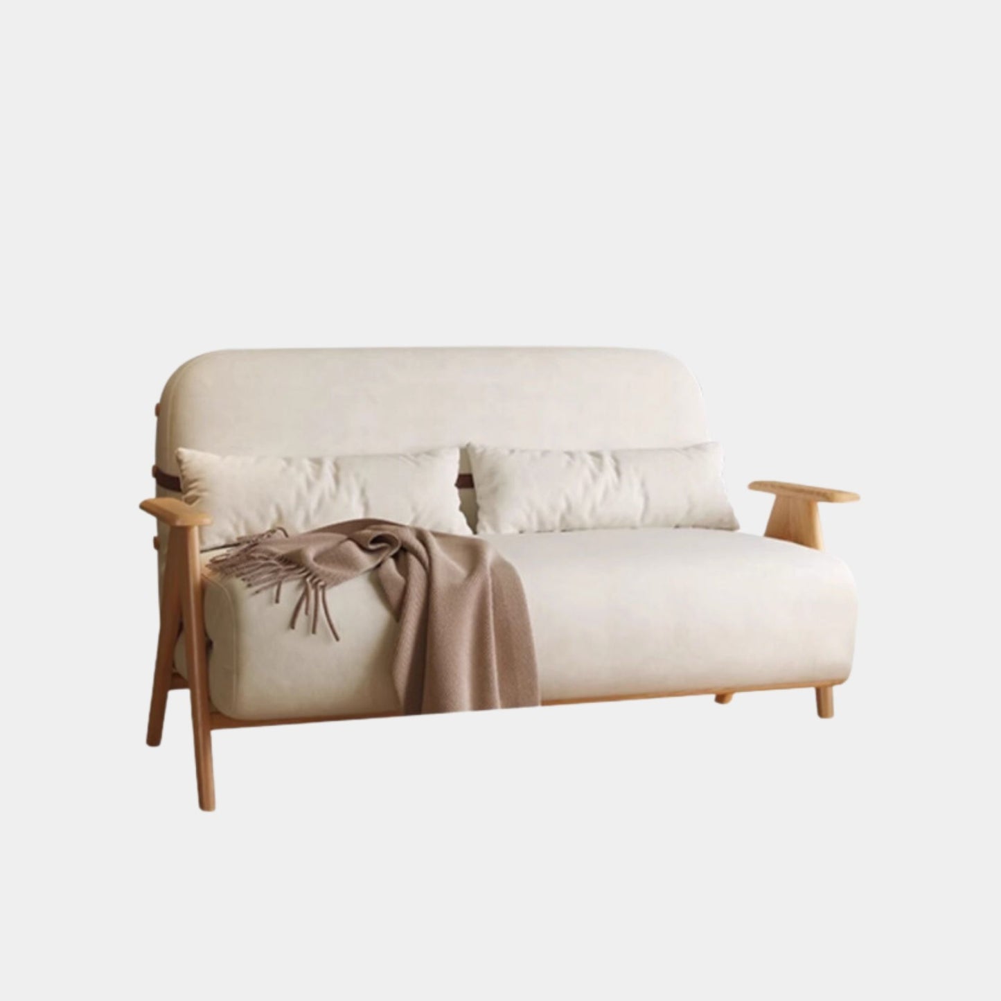 Corona white fabric sofa bed big