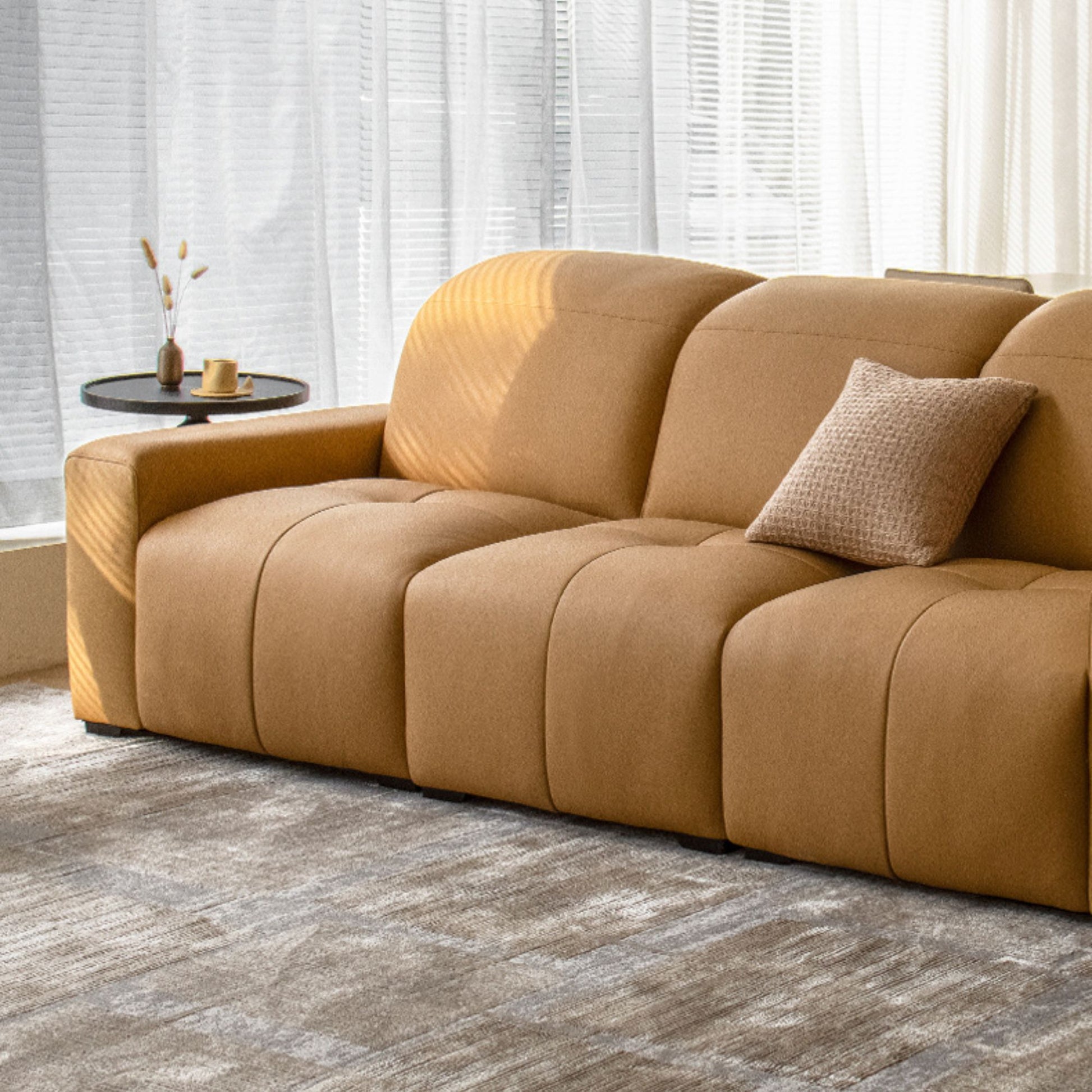 Cove brown faux leather sofa