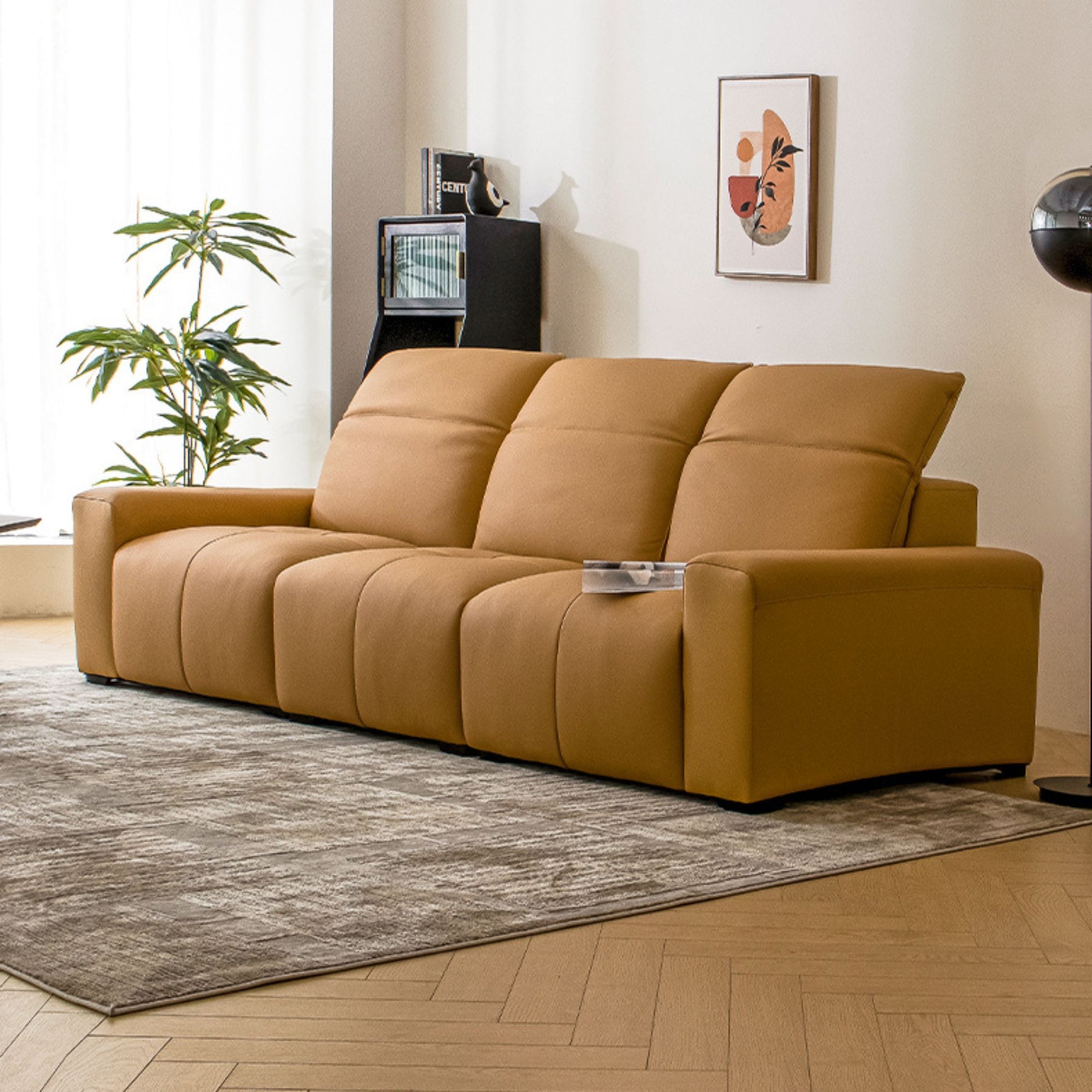 Cove brown faux leather sofa
