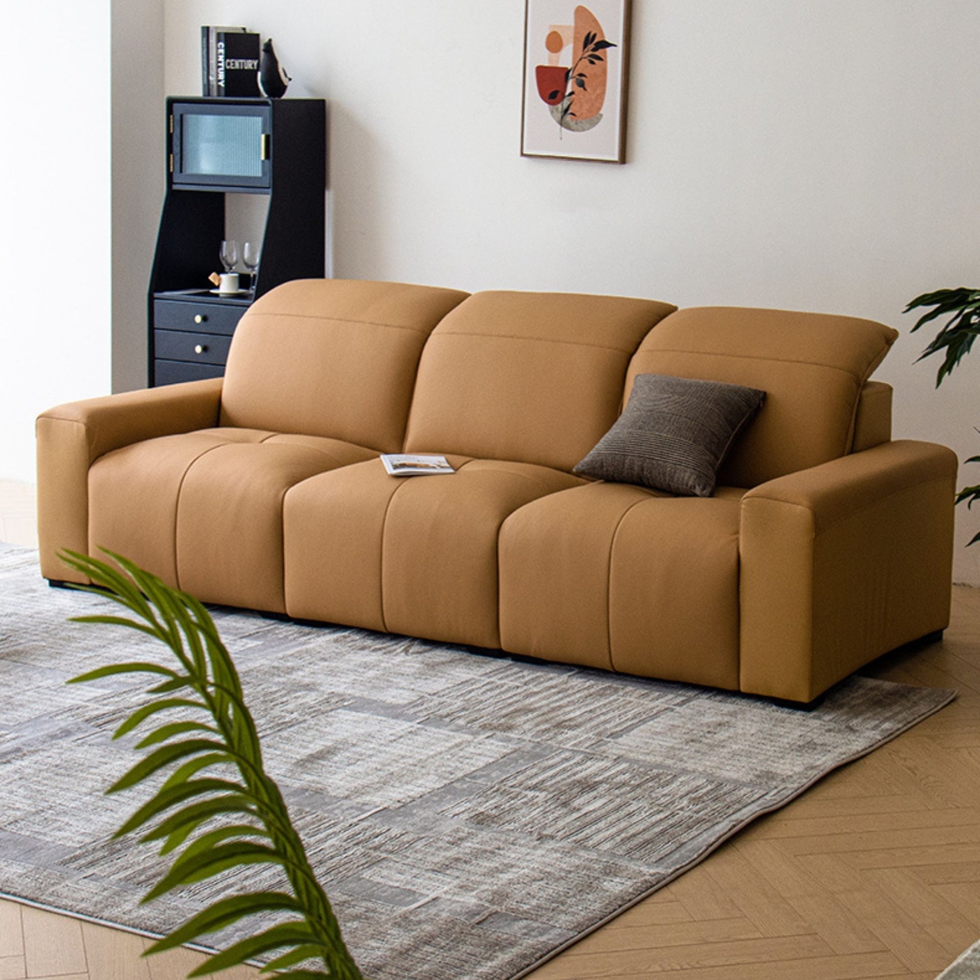 Cove brown half leather sofa