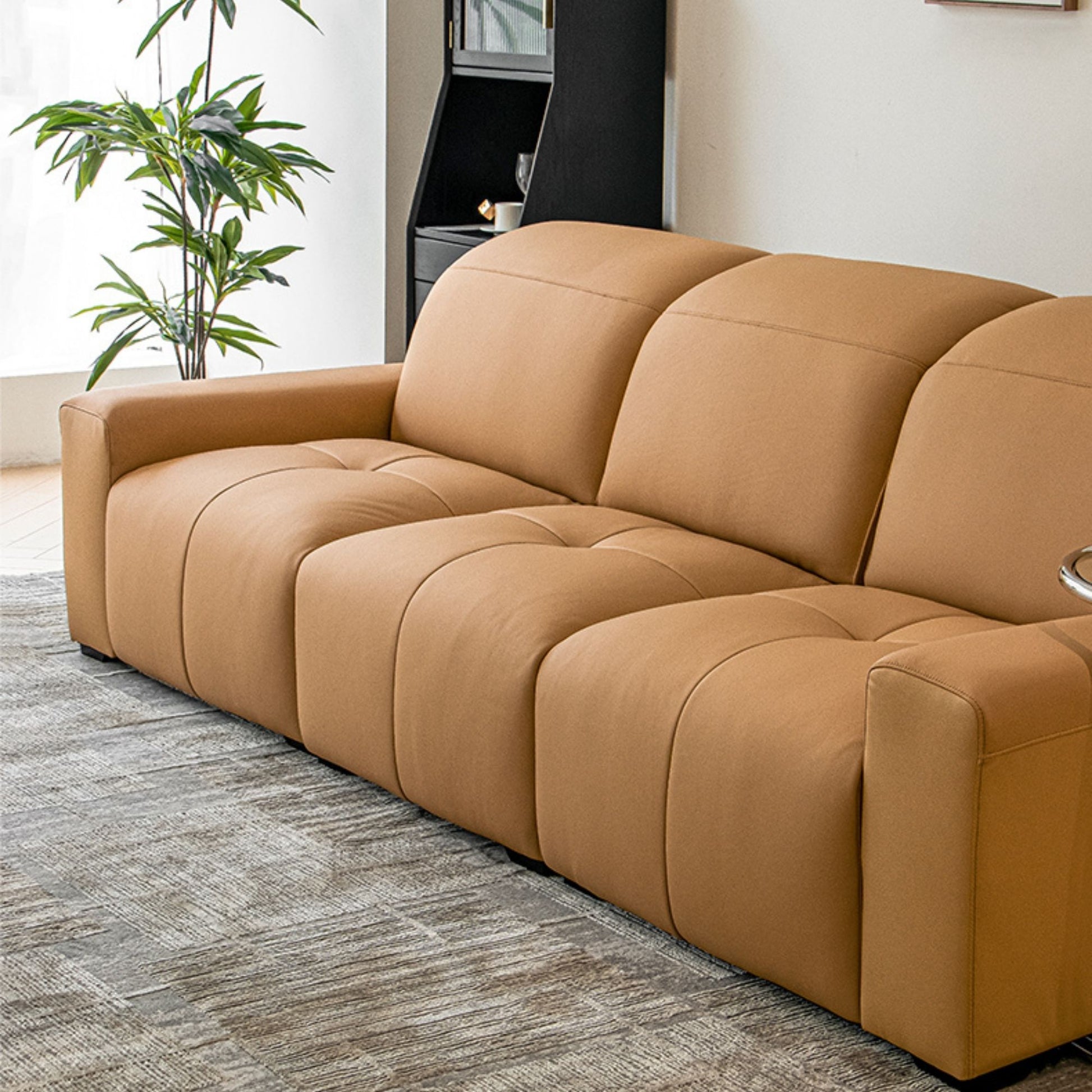 Cove brown half leather sofa