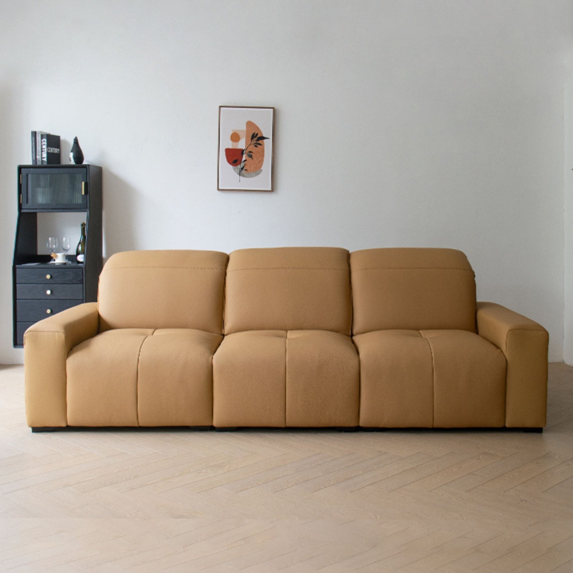 Cove brown half leather sofa