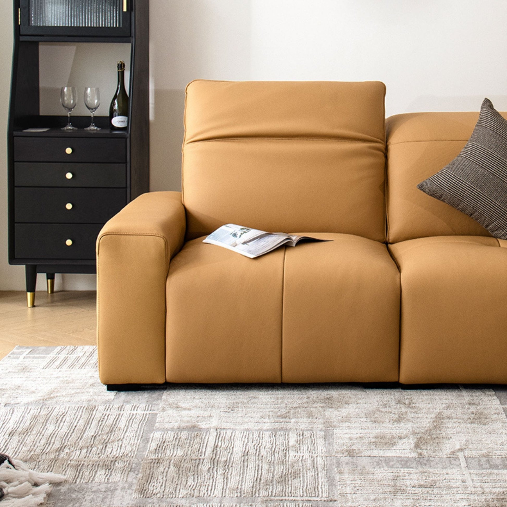 Cove brown half leather sofa