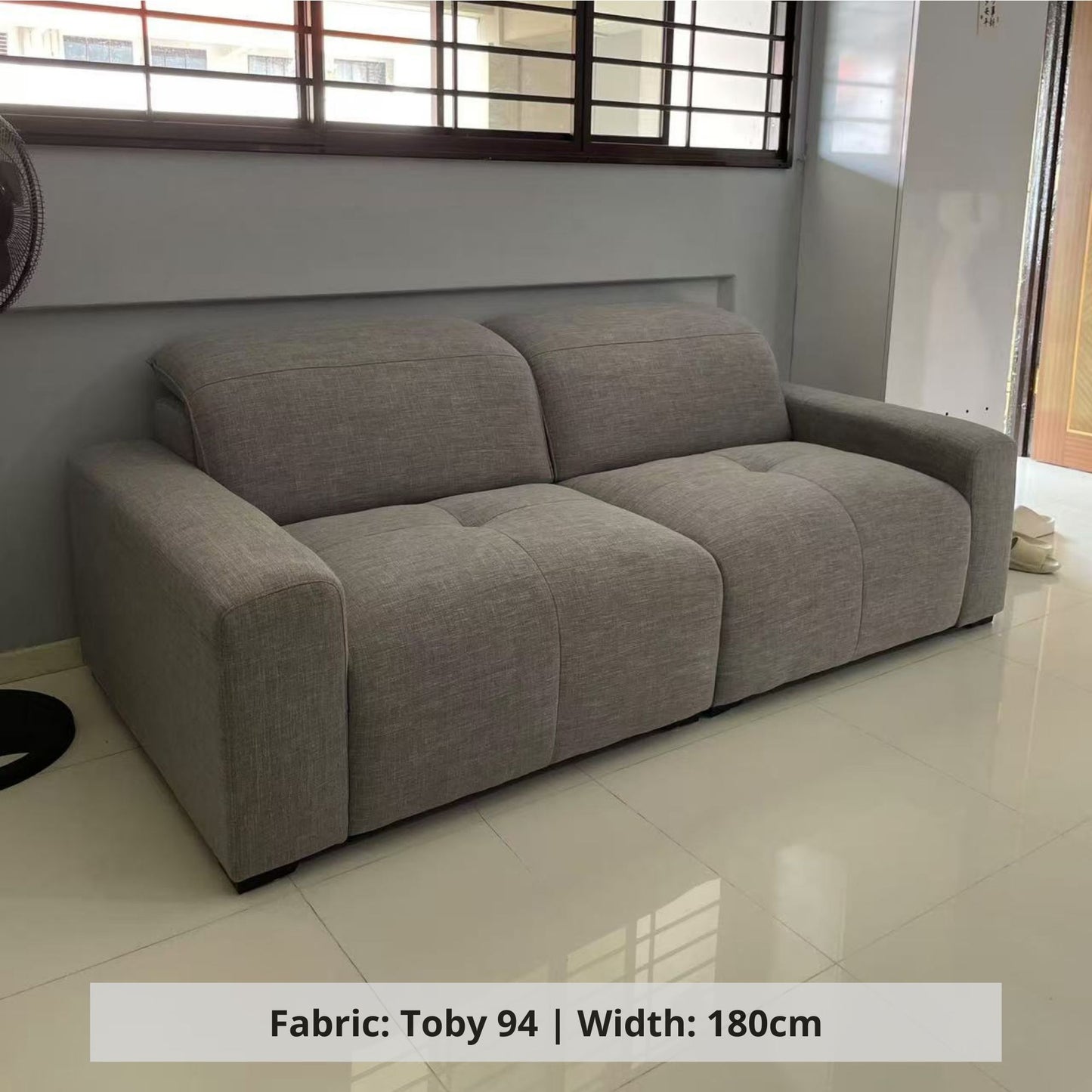 Cove 2 seater fabric sofa in Toby 94, grey (Other)