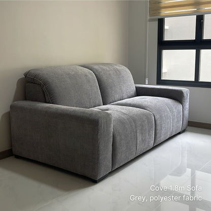 Delivered 2 seater 180cm Cove fabric sofa in grey chenille fabric