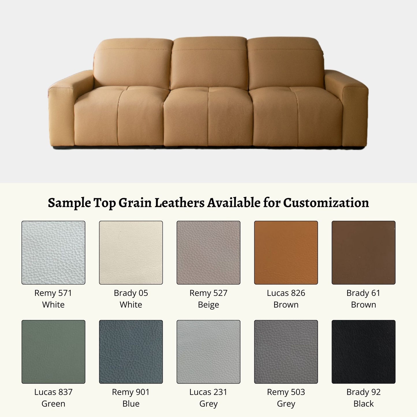 Cove half leather sofa customization leather colour sample options (Other)