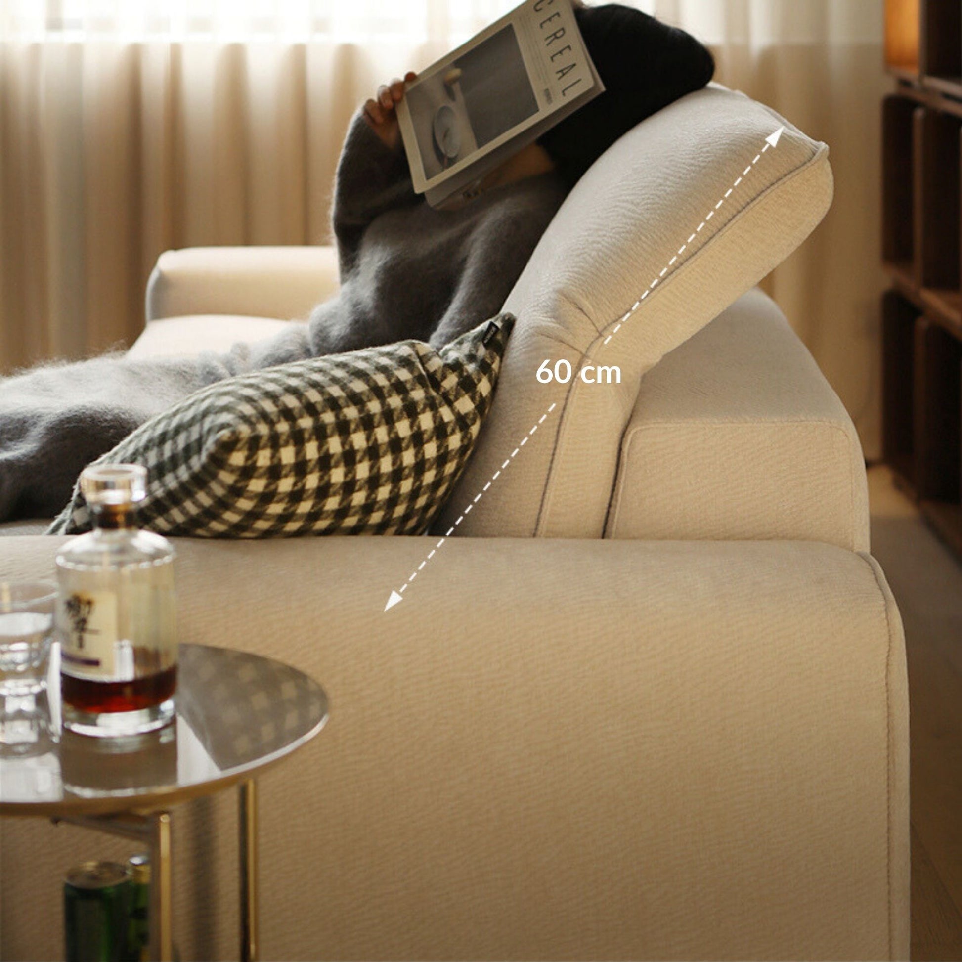 Cove white fabric sofa