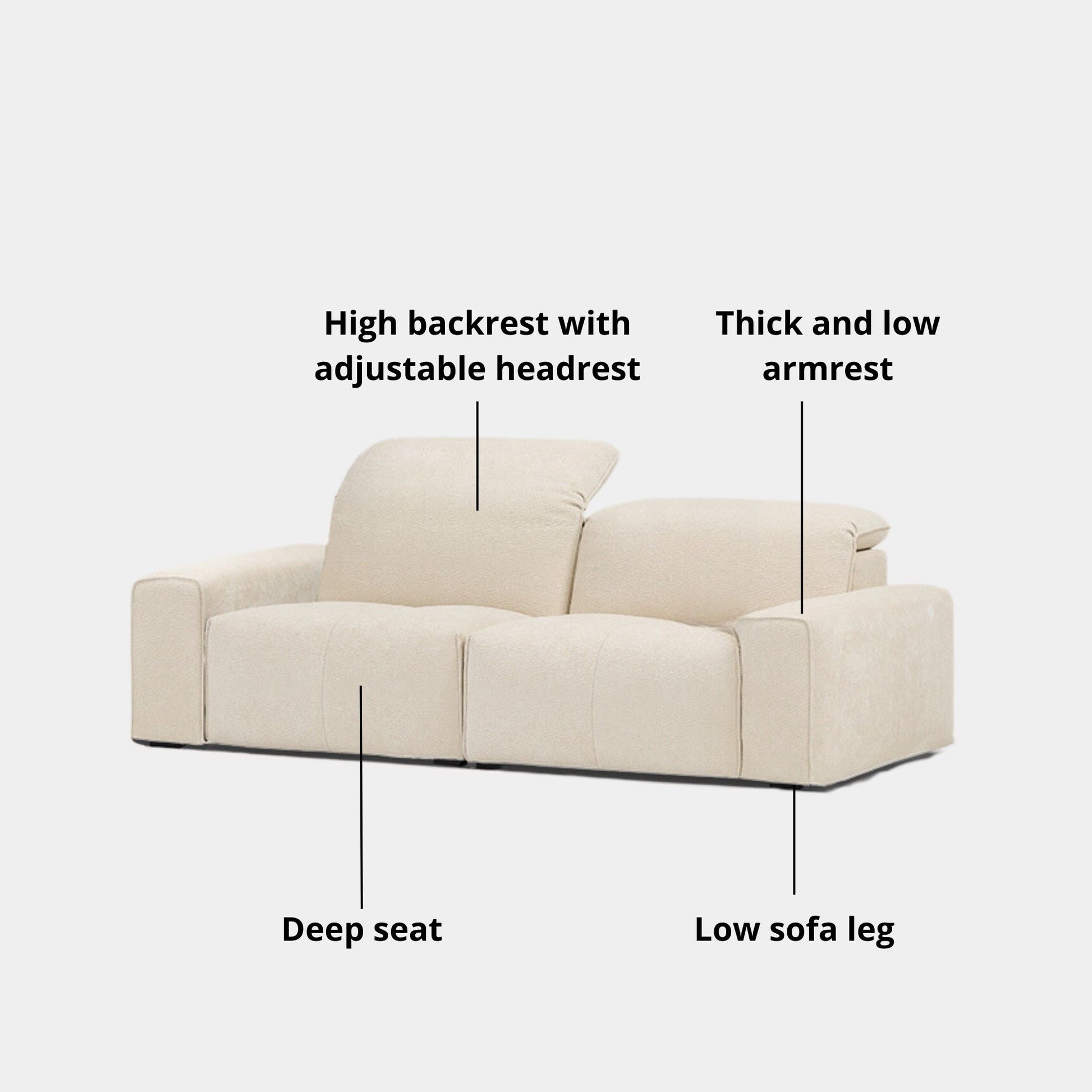 Cove white fabric sofa