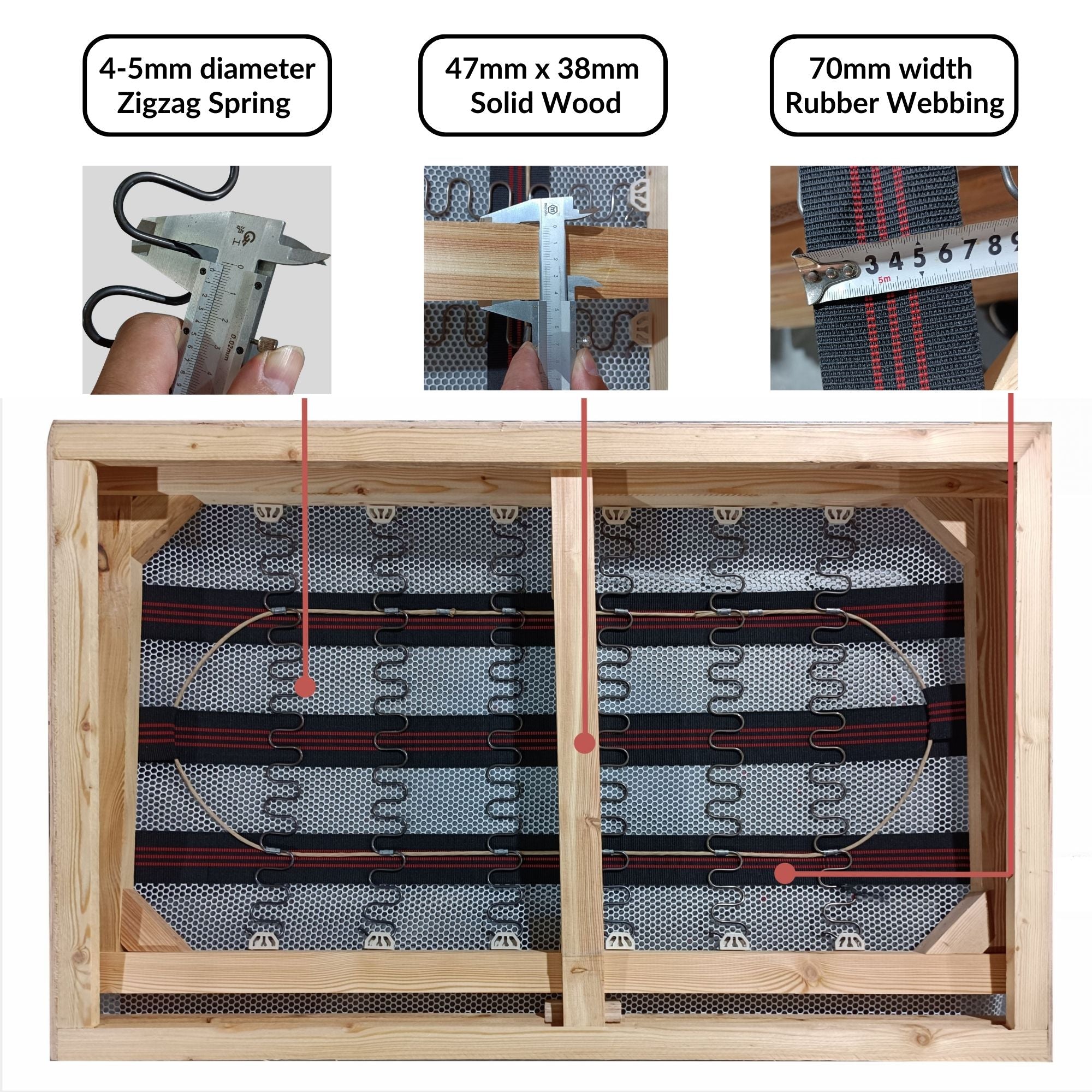 All - Solid Wood Frame and Thick Gauge Zigzag Spring