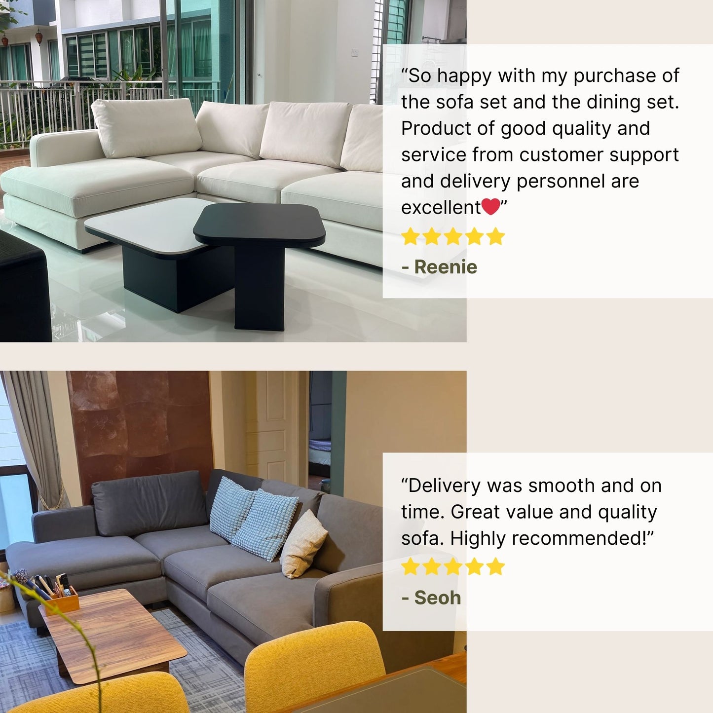 Good reviews for Crescent l-shaped sectional sofa