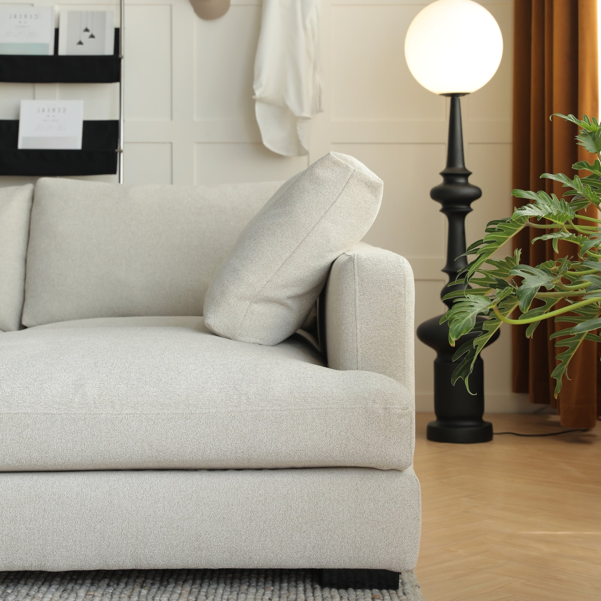 Mitch fabric sales sectional with ottoman