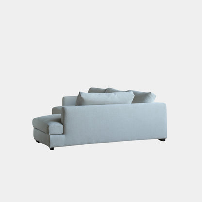 Crescent fabric sectional sofa right grey