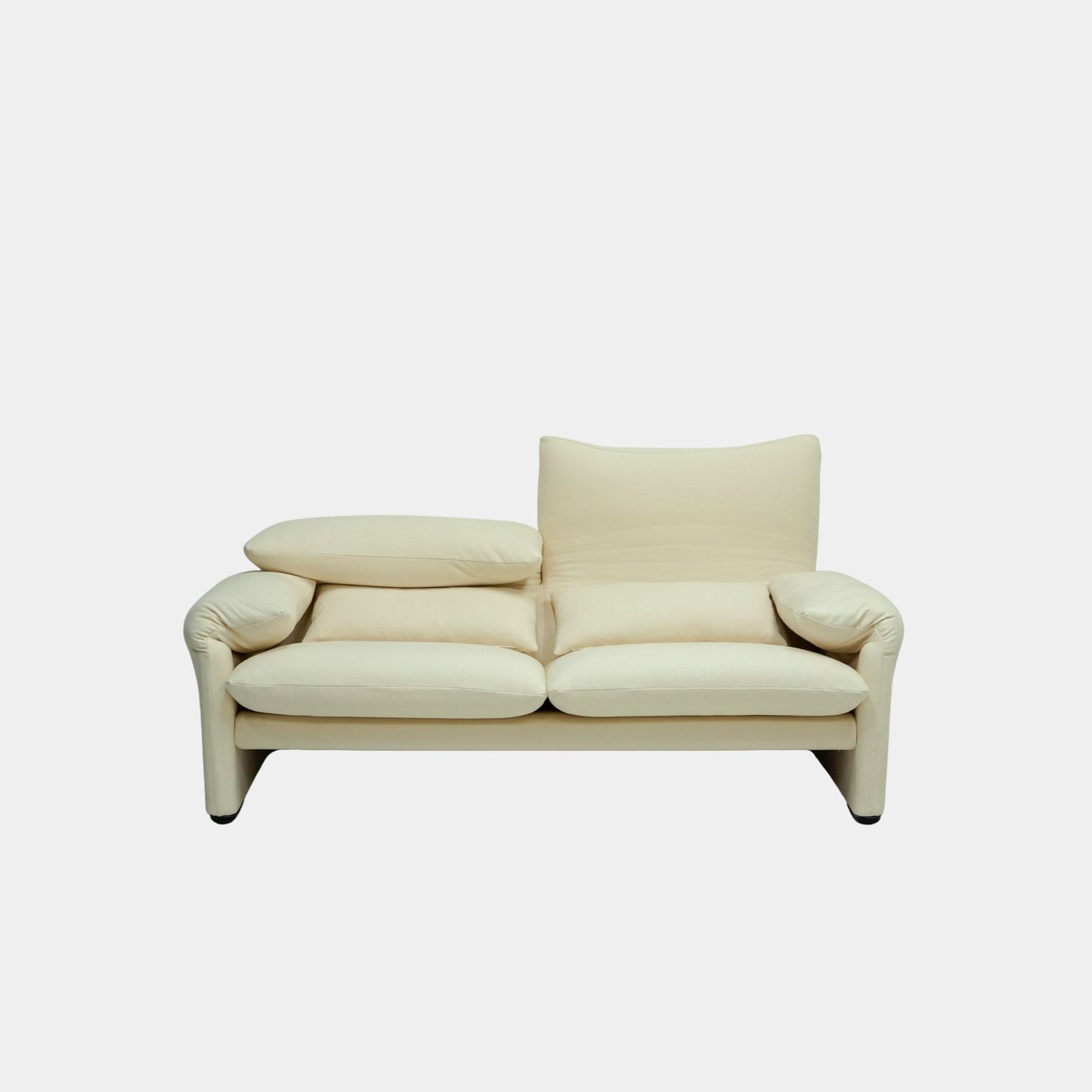 crest fabric adjustable backrest sofa beige