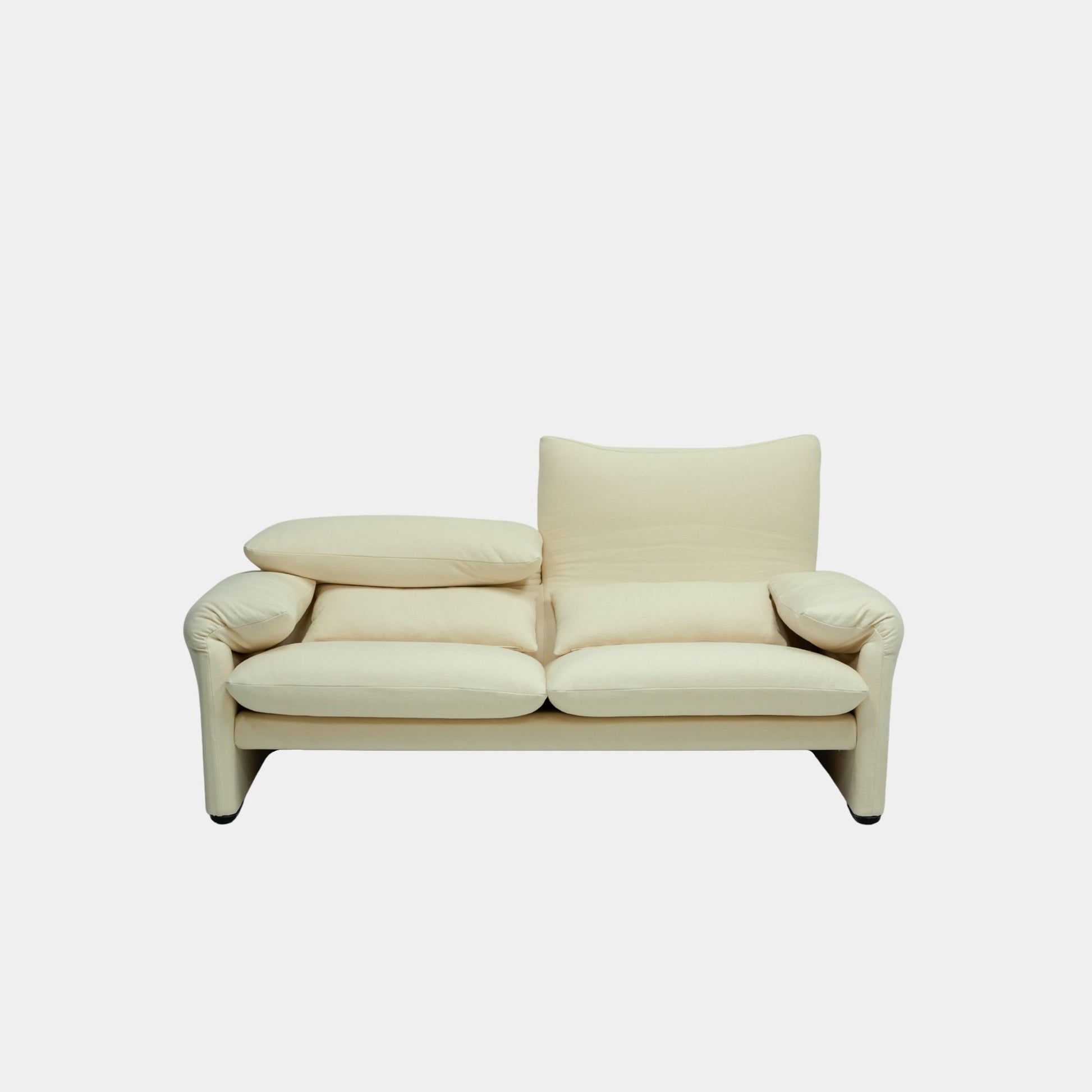 crest fabric adjustable backrest sofa beige