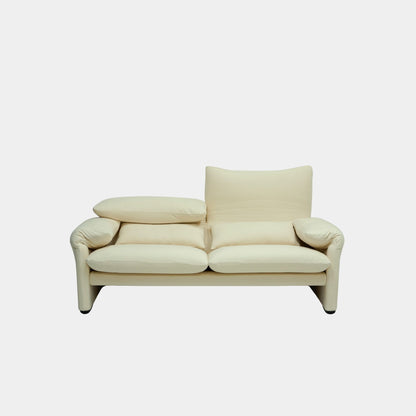 crest fabric adjustable backrest sofa beige