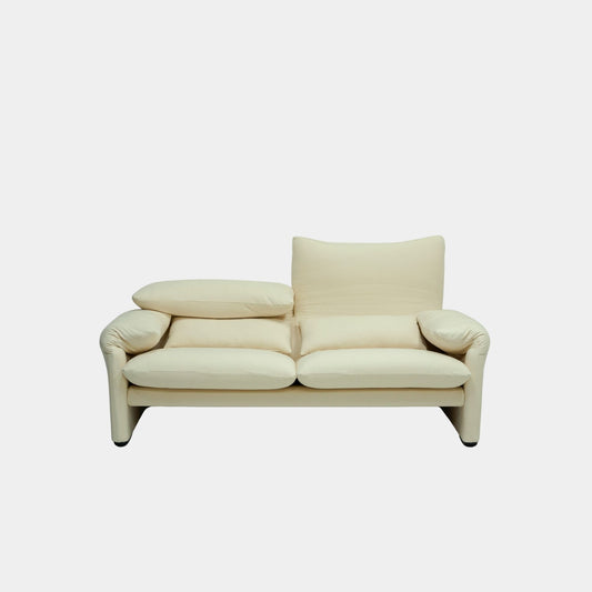 crest fabric adjustable backrest sofa beige