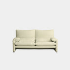 crest fabric adjustable backrest sofa beige