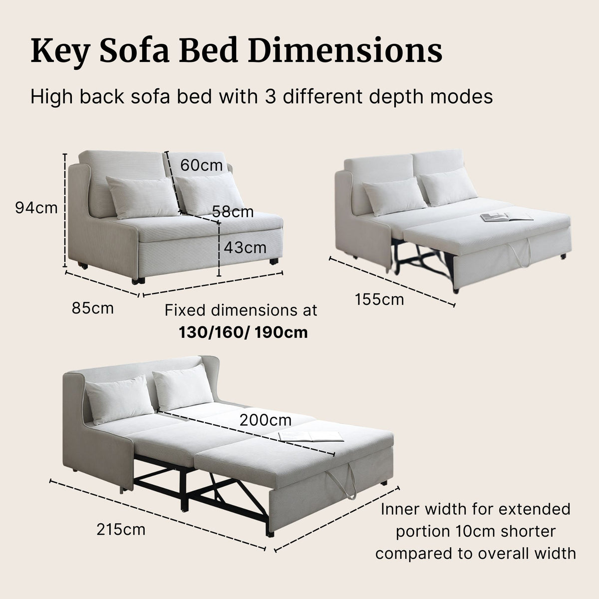 Crown Fabric Sofa Bed