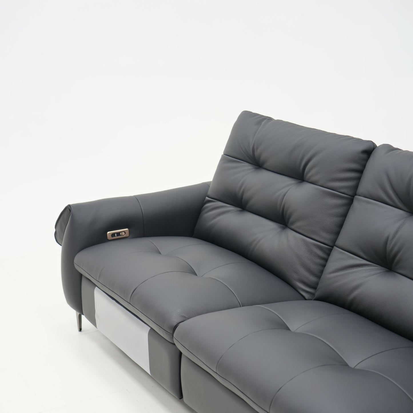 Black sofa on a white background