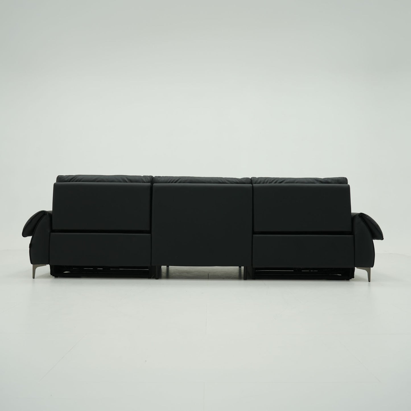 Black sofa on a white background
