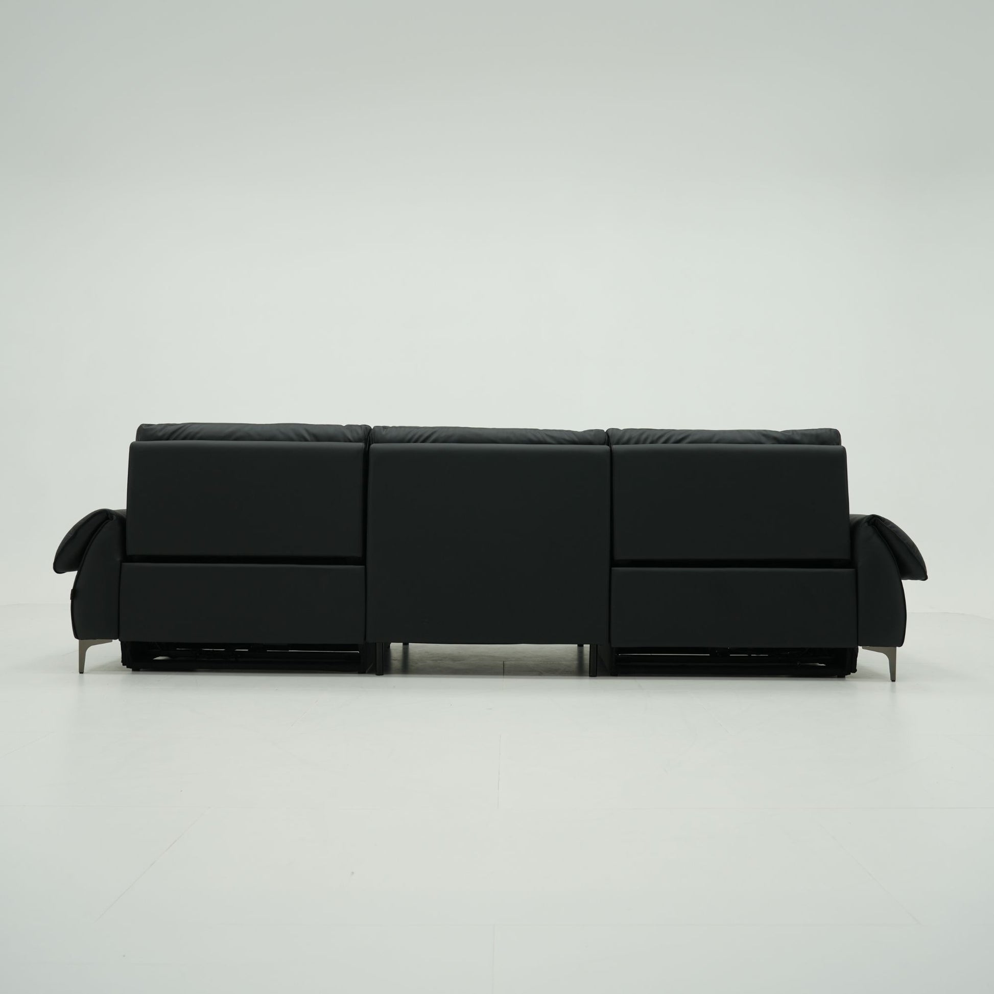 Black sofa on a white background