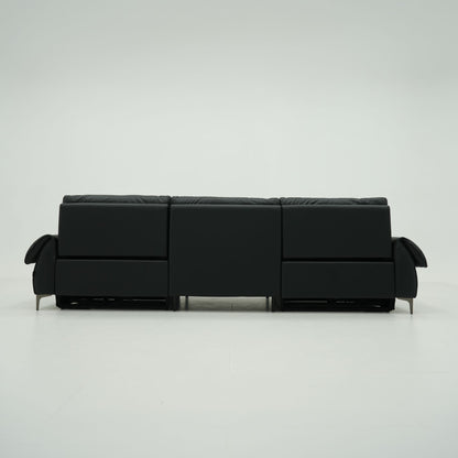 Black sofa on a white background