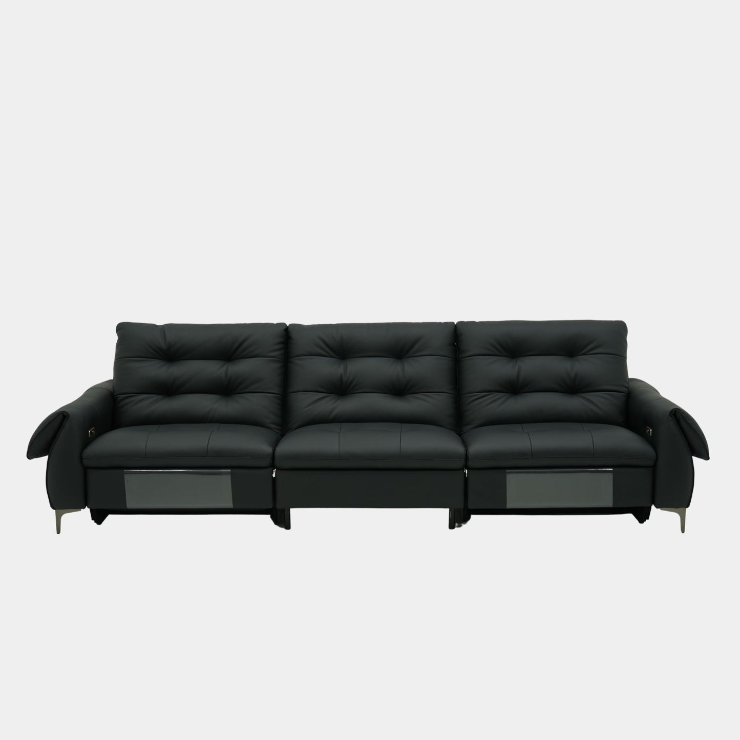 cruise half leather electric recliner sofa black