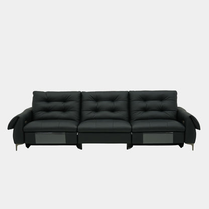 cruise half leather electric recliner sofa black
