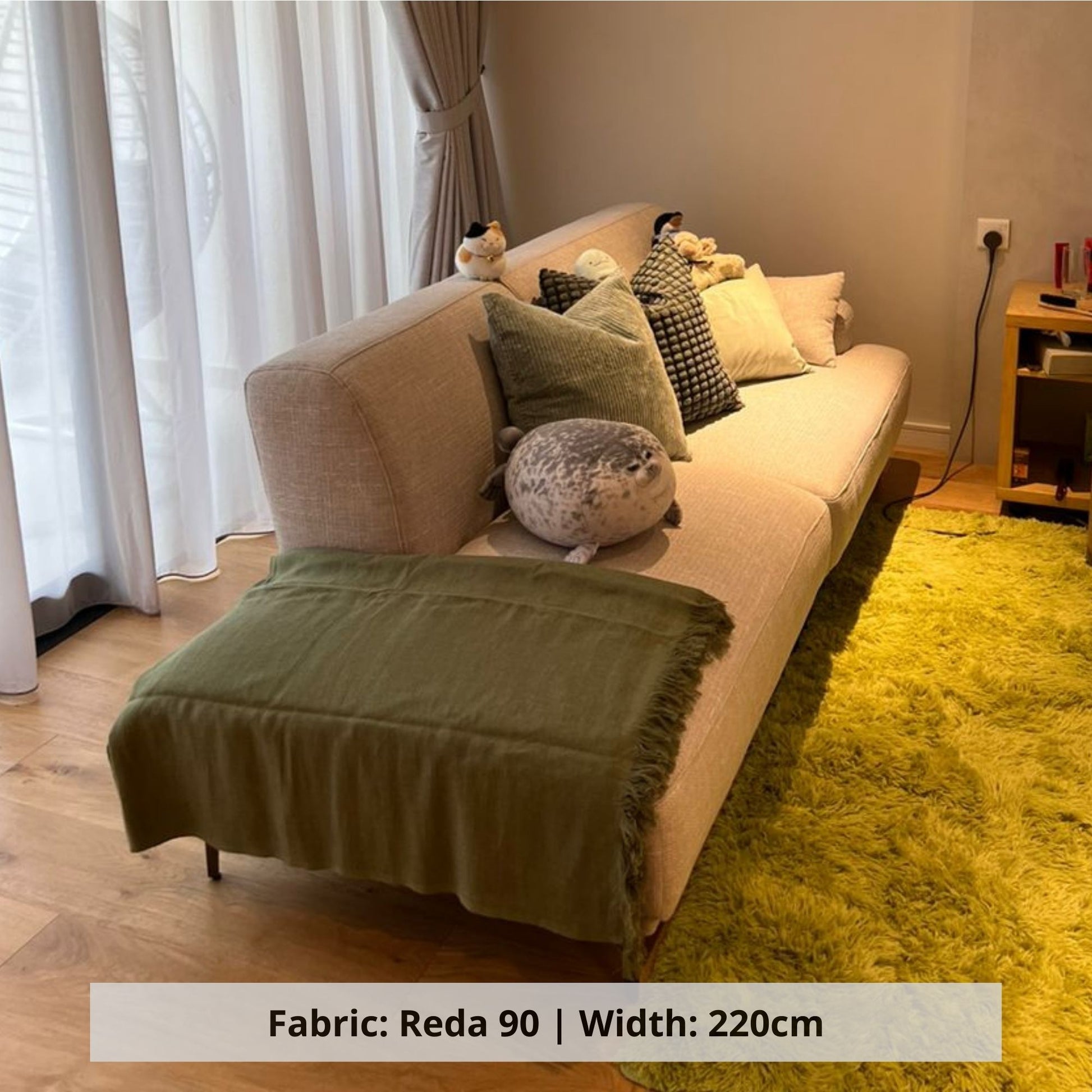 Crystal 3 seater fabric sofa in grey polyester blended fabric (Other)