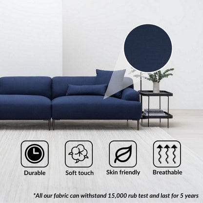 Crystal blue polyester blend sofa
