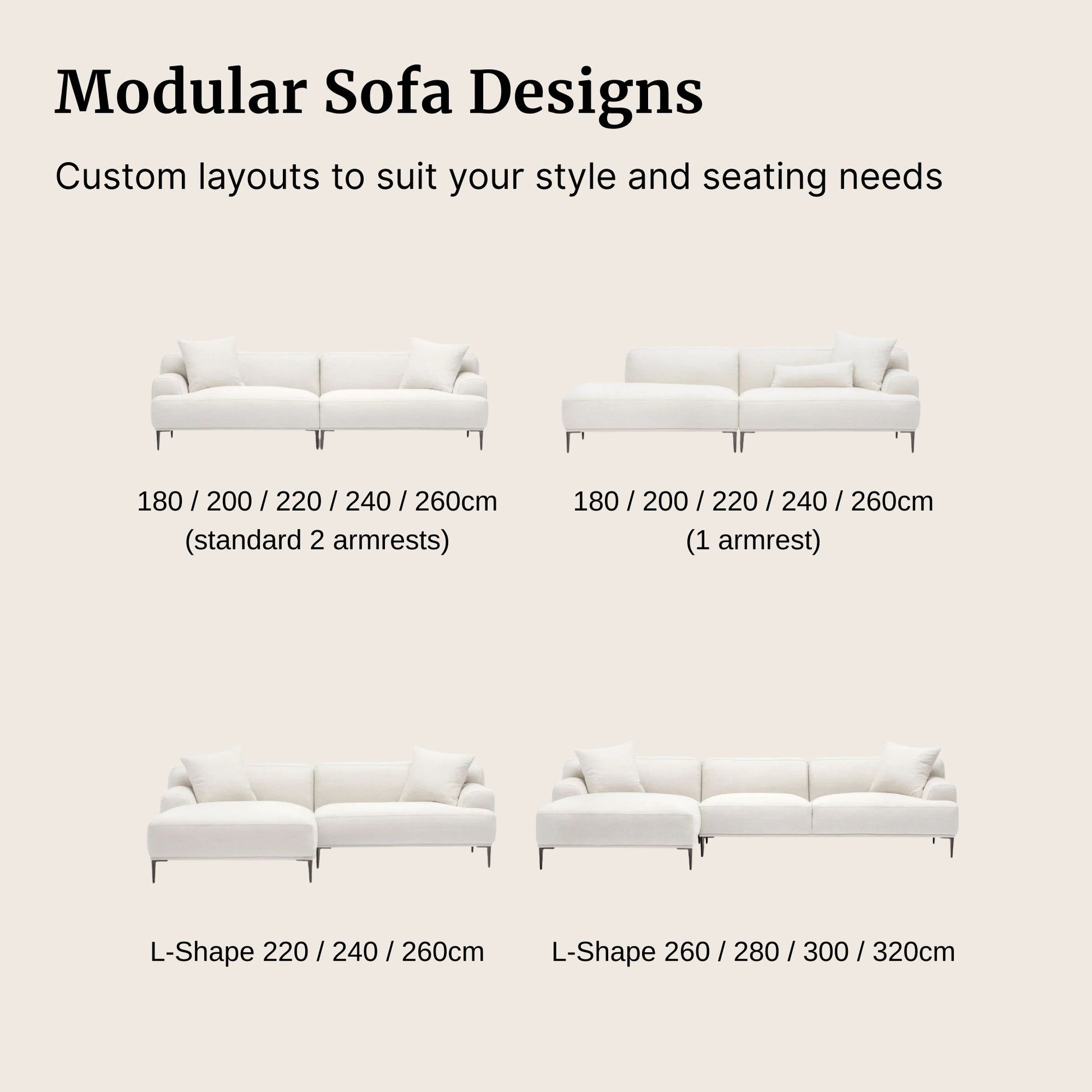 Modular Crystal sofa designs with customizable layouts on a light pink background