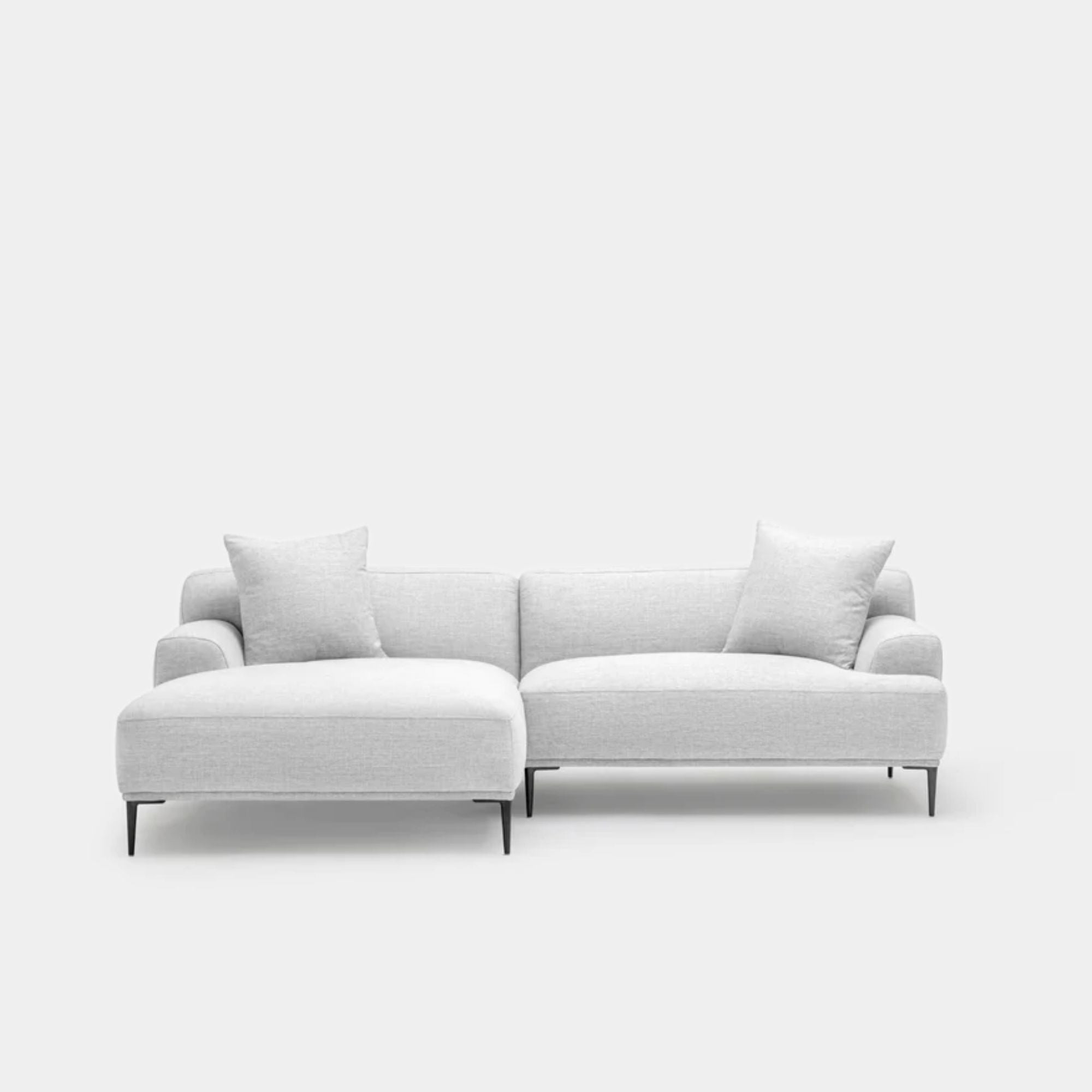 crystal fabric l-shaped sofa left chaise grey
