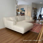 Sample 260cm 4 seater Crystal l-shaped sectional sofa in white delivered to our customer's place