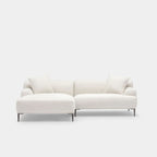 crystal fabric l-shaped sofa left chaise white