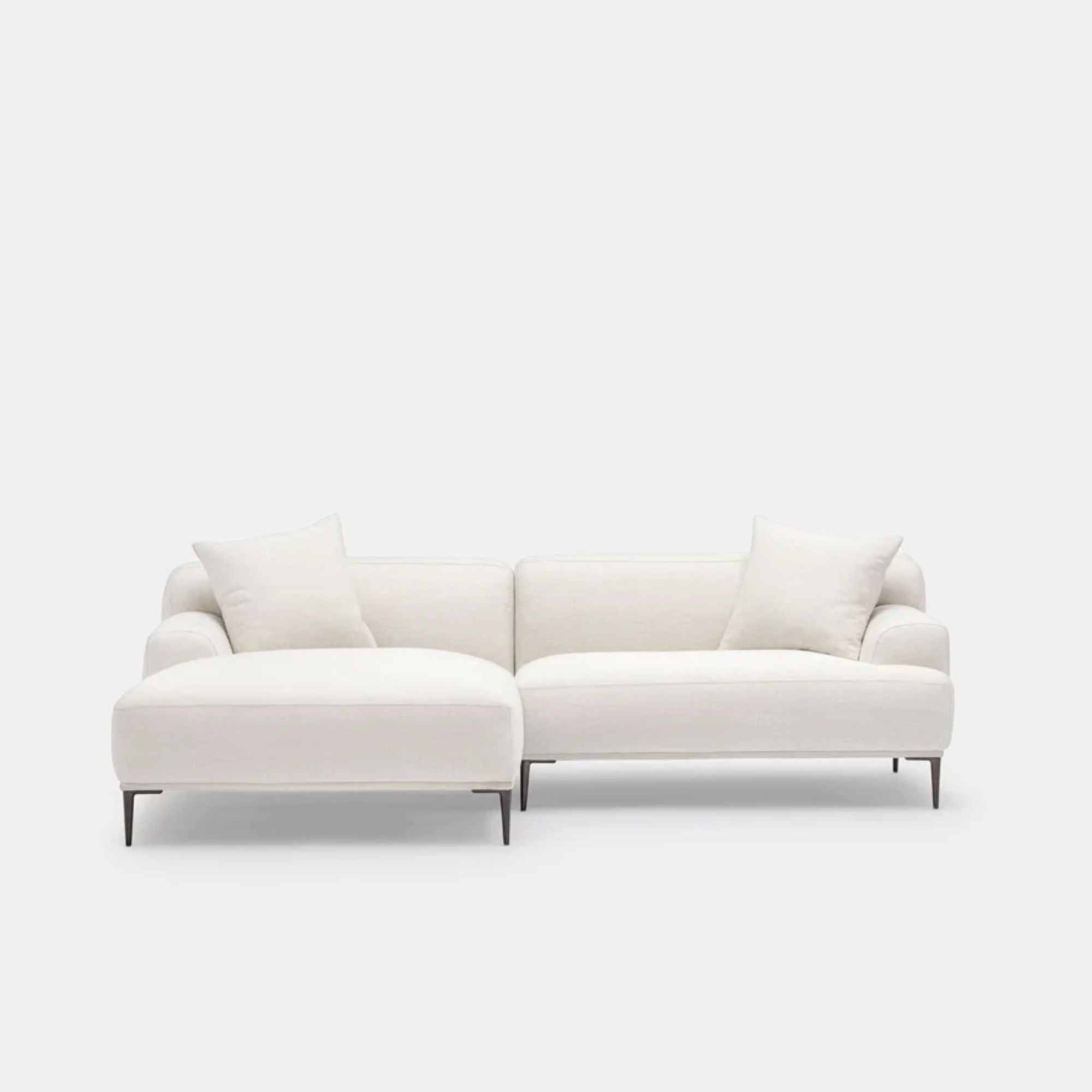 crystal fabric l-shaped sofa left chaise white