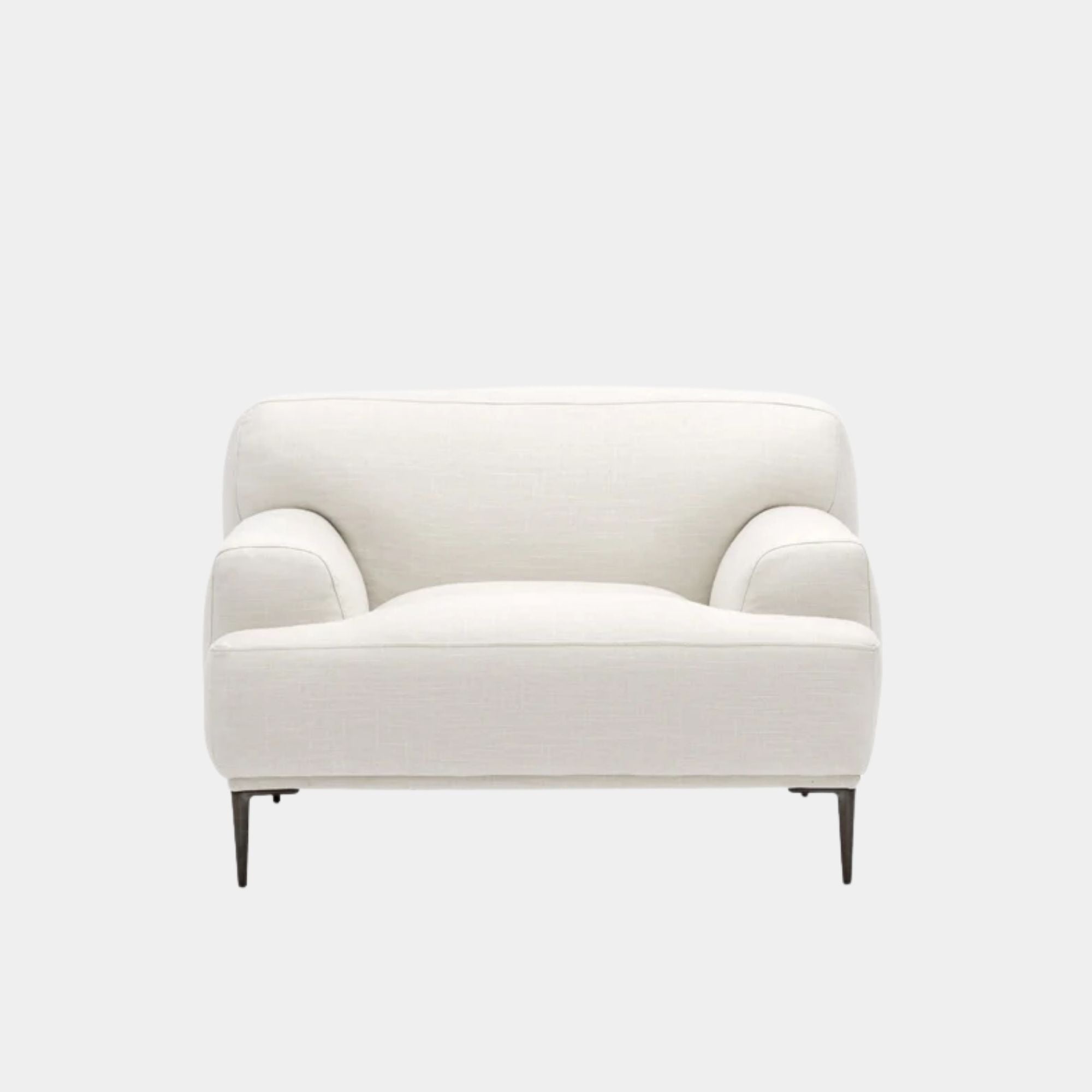 White armchair on a light gray background