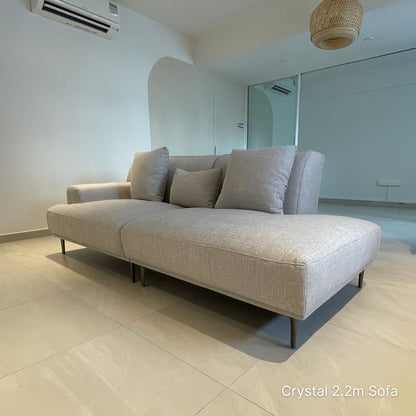 Crystal 3 seater 220cm fabric one arm sofa in grey with left arm in our Customer's home