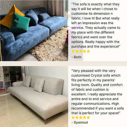 Good reviews for Crystal fabric one arm sofa