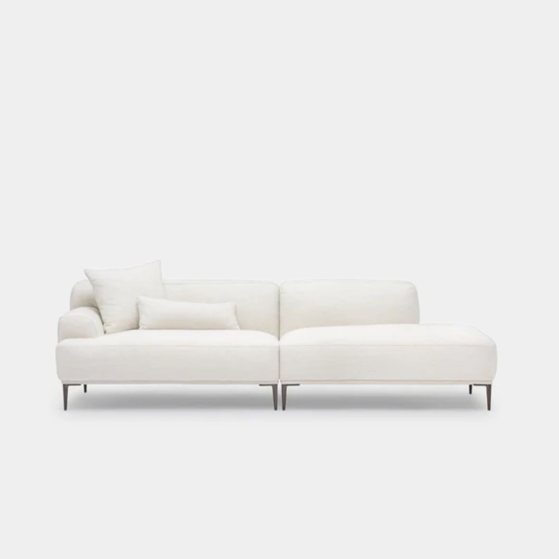 crystal fabric one arm sofa left arm white