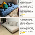 Good reviews for Crystal fabric one arm sofa