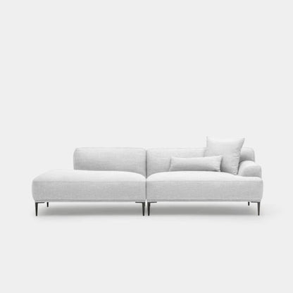 crystal fabric one arm sofa right arm grey